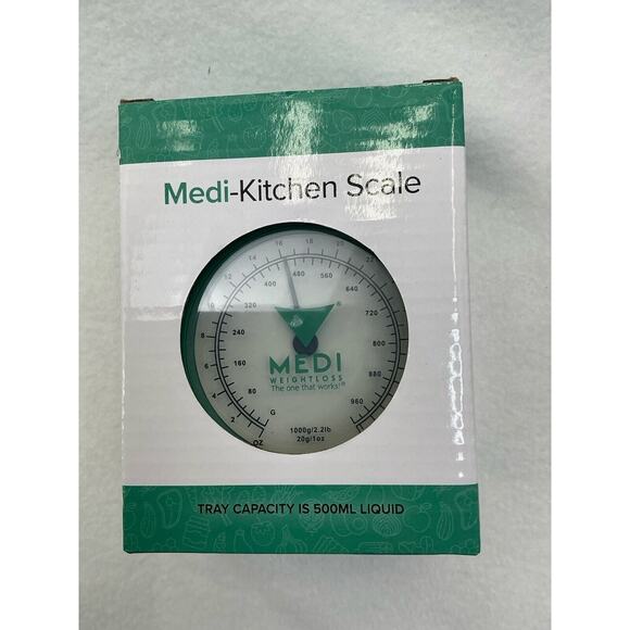 MEDI Weight Loss Food Scale 50g x 1/4oz 450g / 16oz Total Green New Sealed - Picture 8 of 12